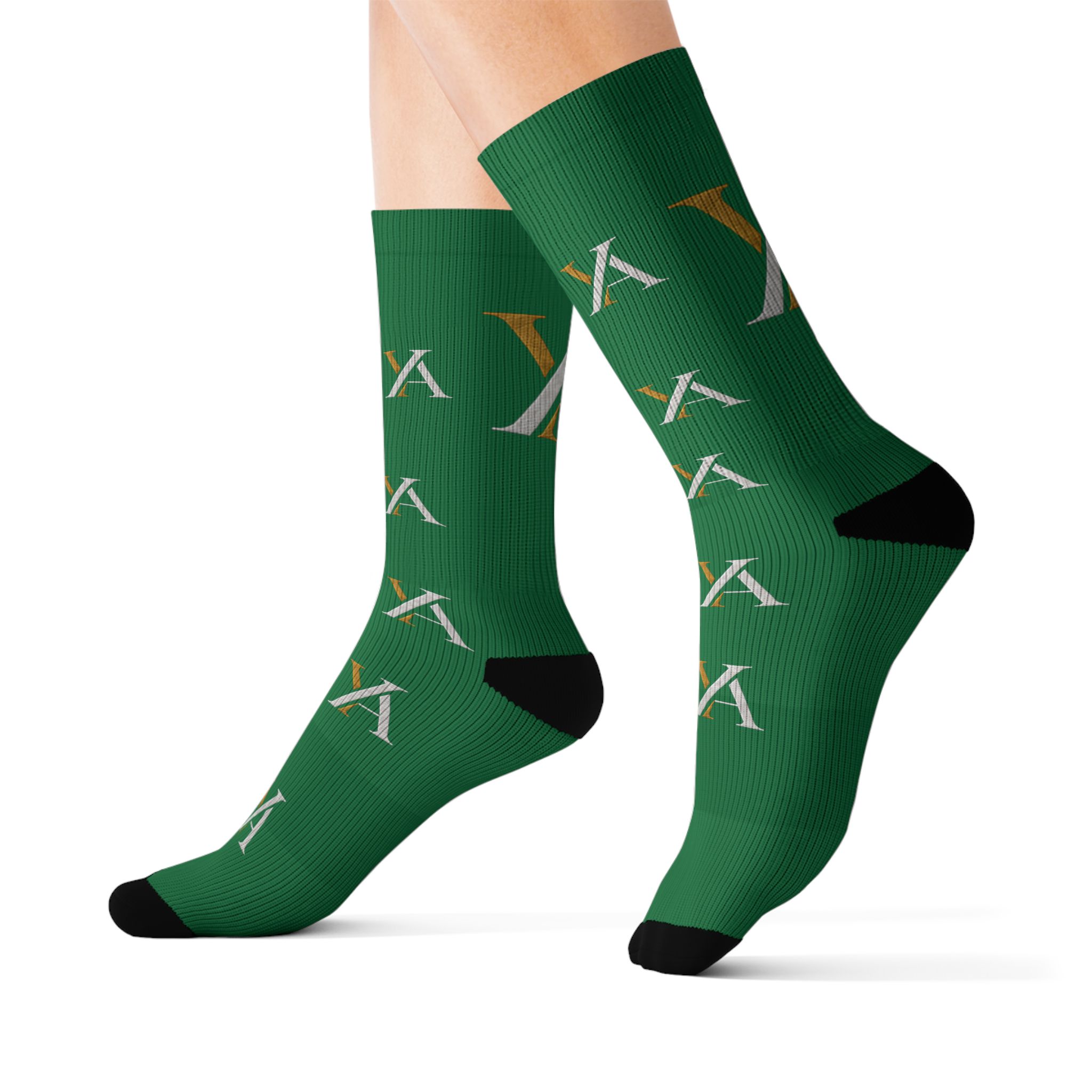 Green YA Monogram Crew Socks - Image 7