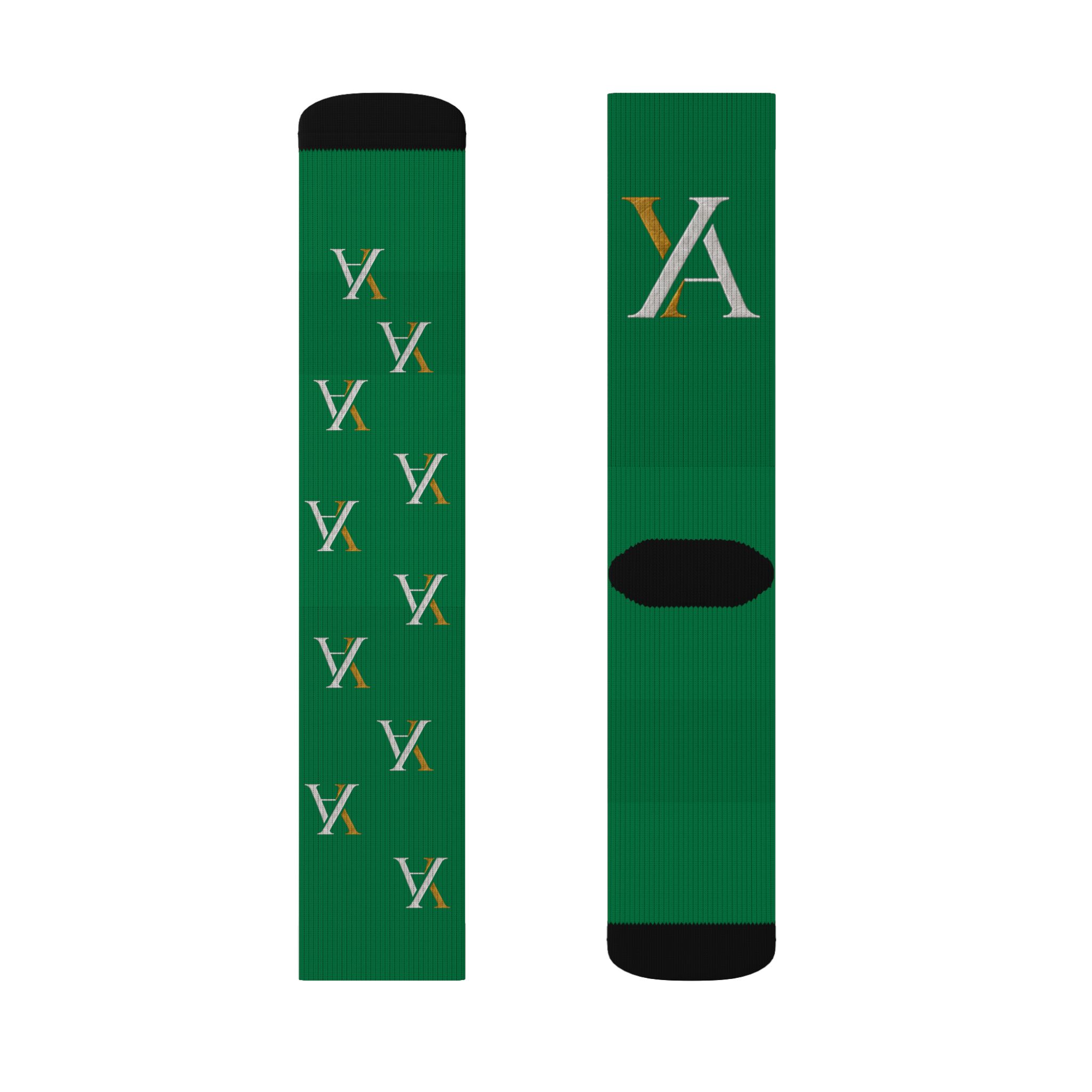 Green YA Monogram Crew Socks - Image 6