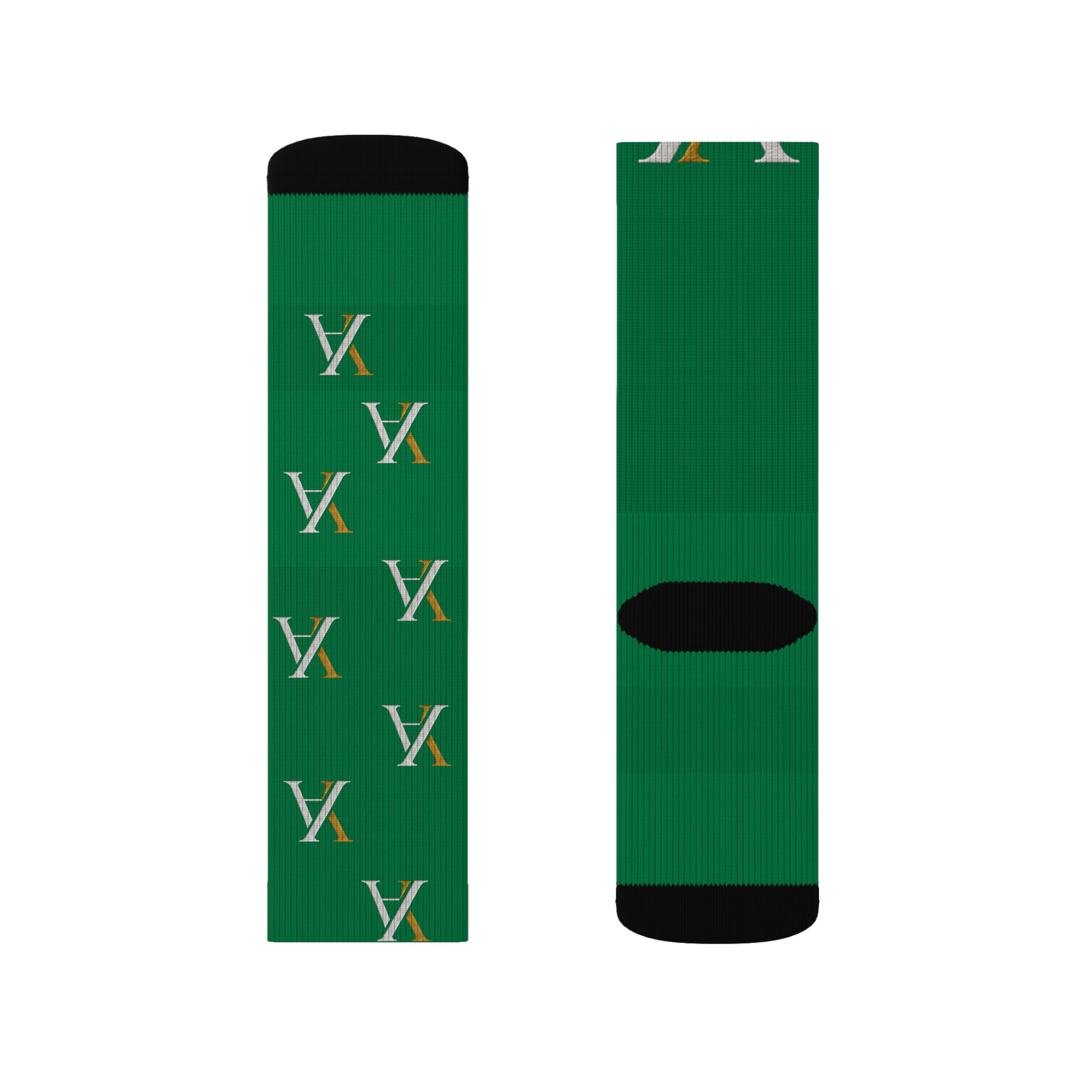 Green YA Monogram Crew Socks - Image 10