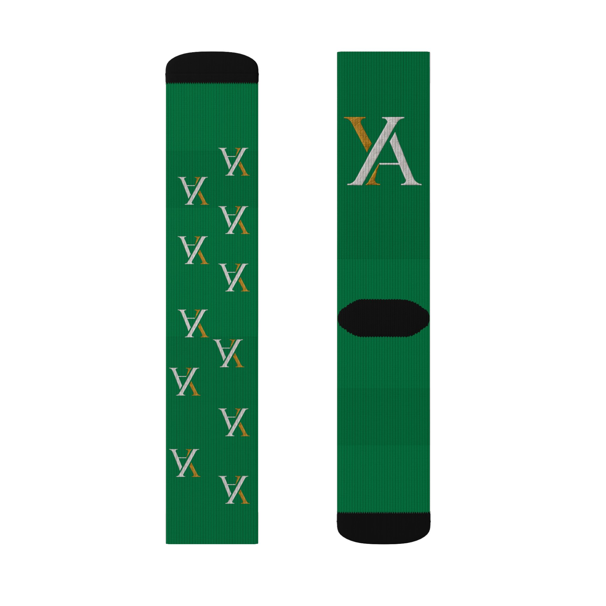 Green YA Monogram Crew Socks - Image 5