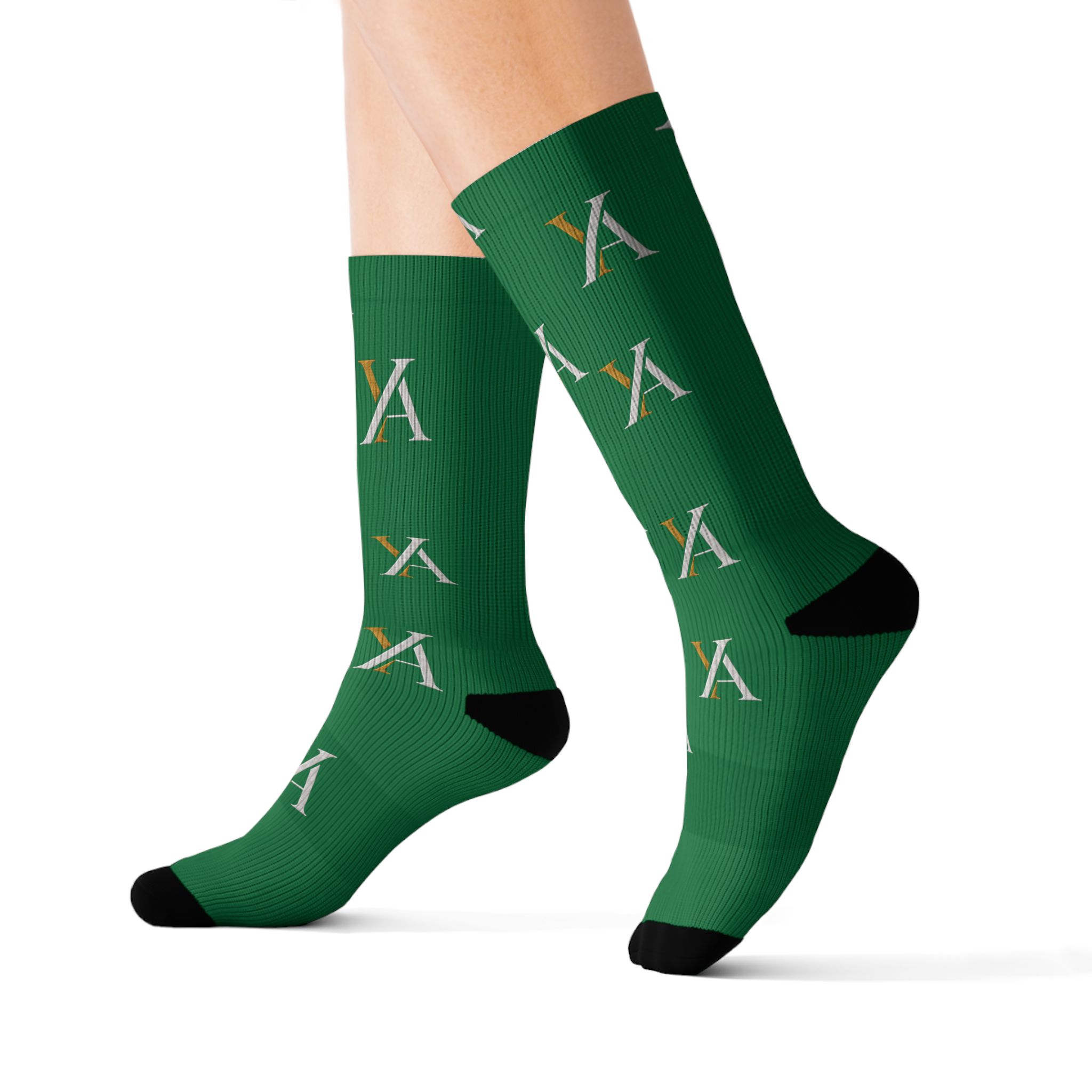 Green YA Monogram Crew Socks - Image 8