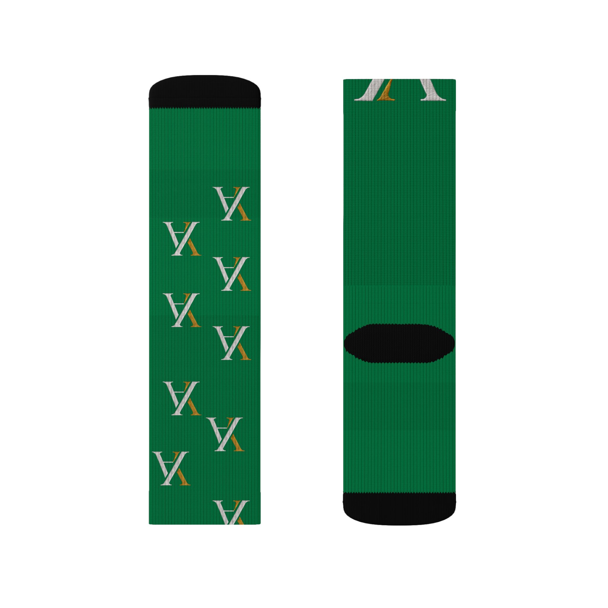 Green YA Monogram Crew Socks - Image 9