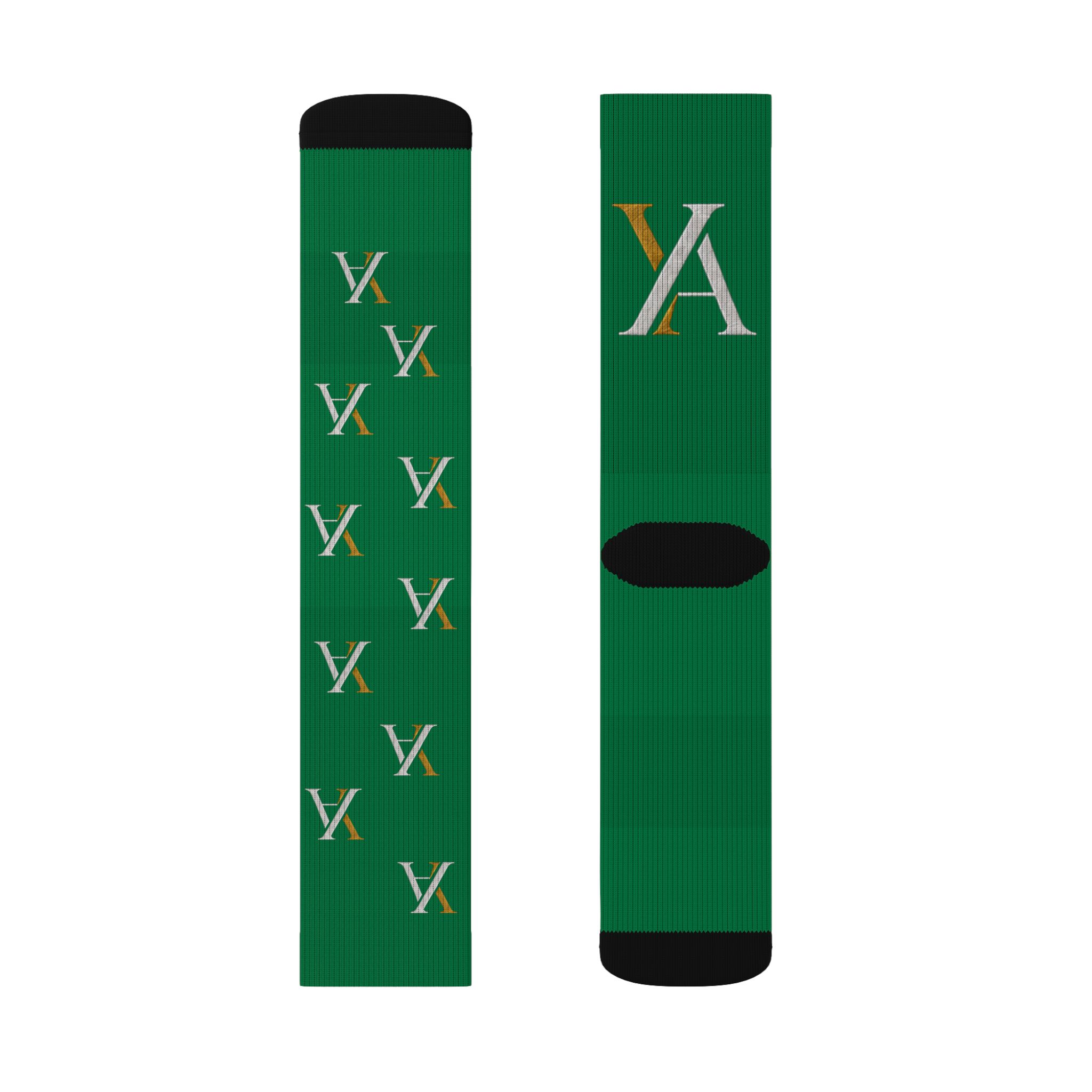 Green YA Monogram Crew Socks - Image 4